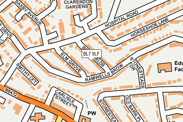 BL7 9LF map - OS OpenMap – Local (Ordnance Survey)