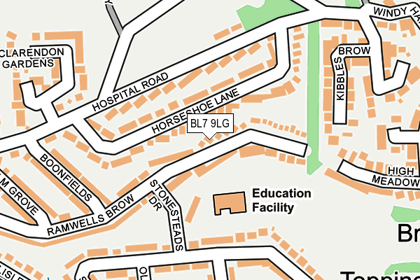 BL7 9LG map - OS OpenMap – Local (Ordnance Survey)