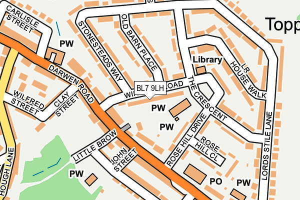 BL7 9LH map - OS OpenMap – Local (Ordnance Survey)