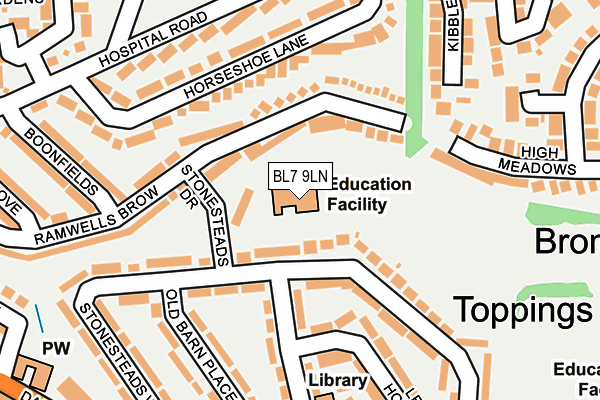 BL7 9LN map - OS OpenMap – Local (Ordnance Survey)