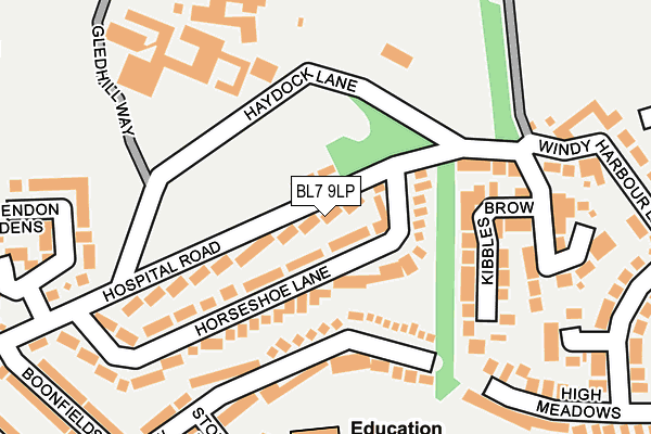 BL7 9LP map - OS OpenMap – Local (Ordnance Survey)