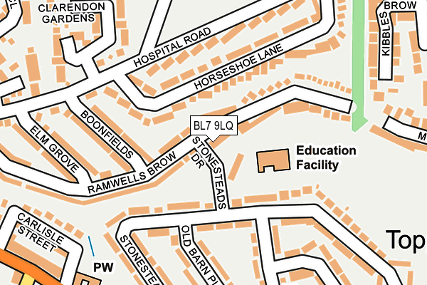 BL7 9LQ map - OS OpenMap – Local (Ordnance Survey)