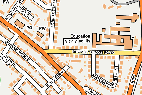 BL7 9LS map - OS OpenMap – Local (Ordnance Survey)