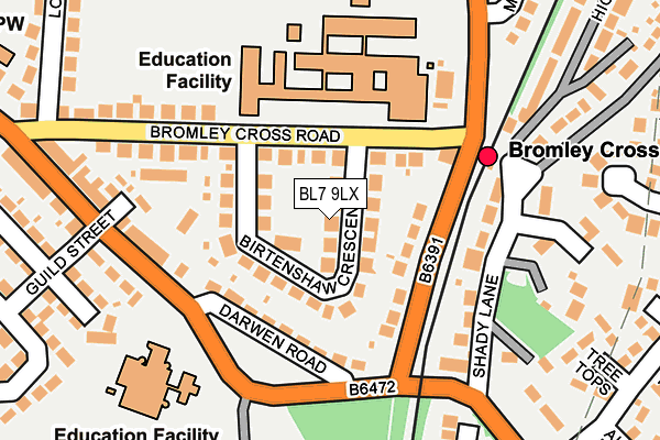 BL7 9LX map - OS OpenMap – Local (Ordnance Survey)