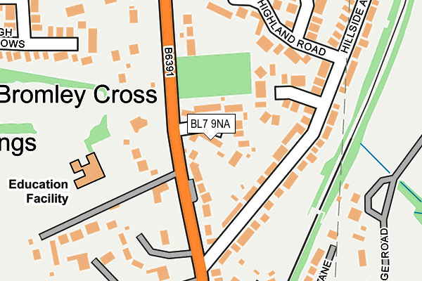 BL7 9NA map - OS OpenMap – Local (Ordnance Survey)