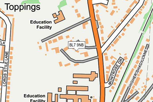 BL7 9NB map - OS OpenMap – Local (Ordnance Survey)