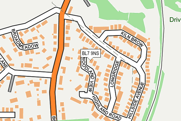 BL7 9NS map - OS OpenMap – Local (Ordnance Survey)