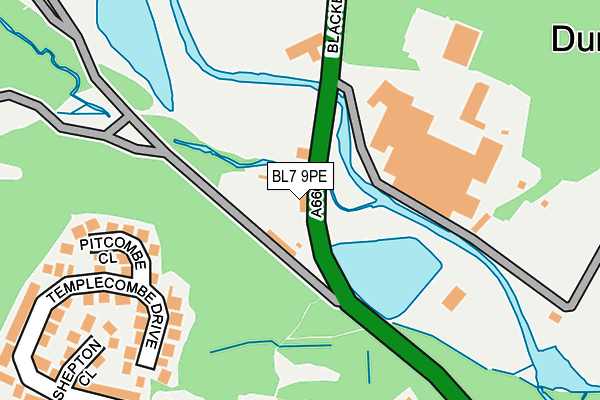 BL7 9PE map - OS OpenMap – Local (Ordnance Survey)