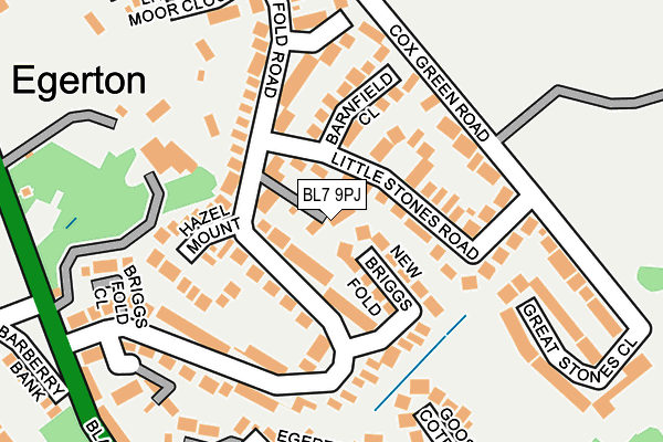 BL7 9PJ map - OS OpenMap – Local (Ordnance Survey)