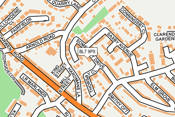 BL7 9PX map - OS OpenMap – Local (Ordnance Survey)