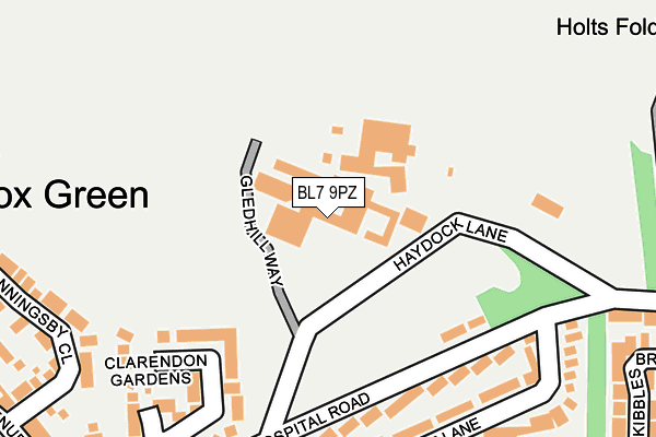 BL7 9PZ map - OS OpenMap – Local (Ordnance Survey)