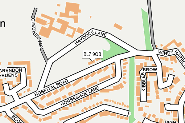 BL7 9QB map - OS OpenMap – Local (Ordnance Survey)