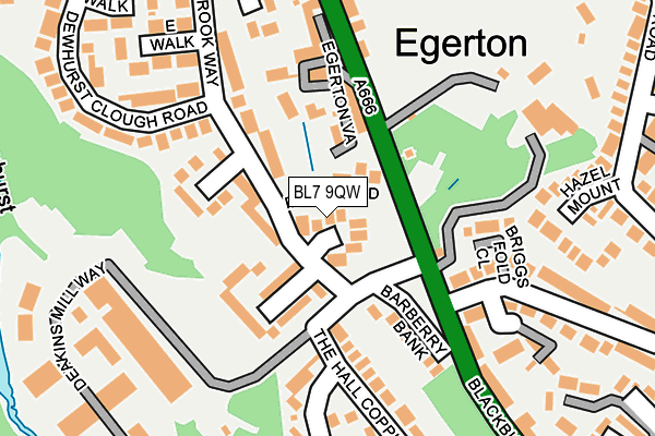 BL7 9QW map - OS OpenMap – Local (Ordnance Survey)