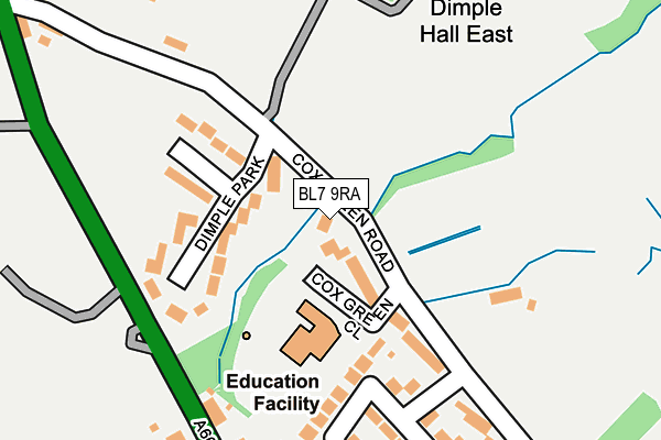 BL7 9RA map - OS OpenMap – Local (Ordnance Survey)