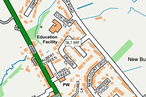 BL7 9RF map - OS OpenMap – Local (Ordnance Survey)