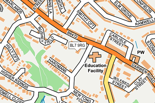 BL7 9RG map - OS OpenMap – Local (Ordnance Survey)