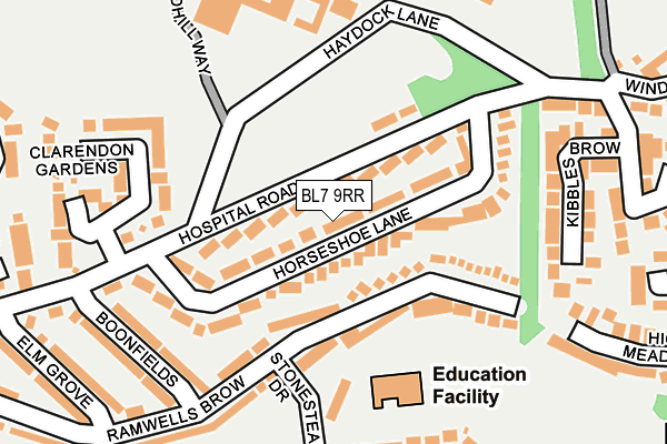 BL7 9RR map - OS OpenMap – Local (Ordnance Survey)