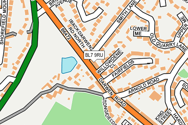 BL7 9RU map - OS OpenMap – Local (Ordnance Survey)