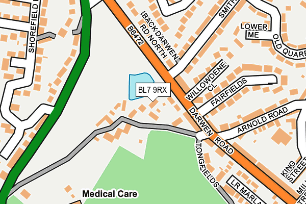 BL7 9RX map - OS OpenMap – Local (Ordnance Survey)