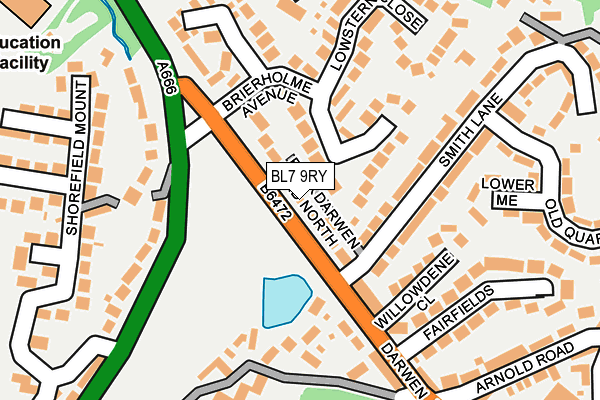 BL7 9RY map - OS OpenMap – Local (Ordnance Survey)