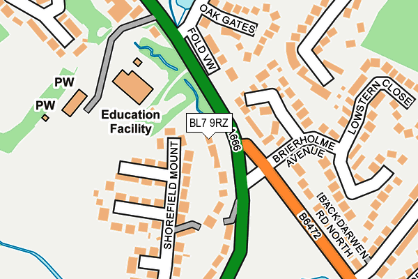 BL7 9RZ map - OS OpenMap – Local (Ordnance Survey)