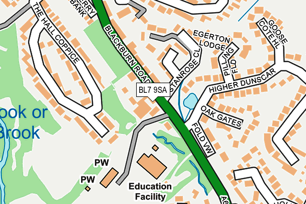 BL7 9SA map - OS OpenMap – Local (Ordnance Survey)