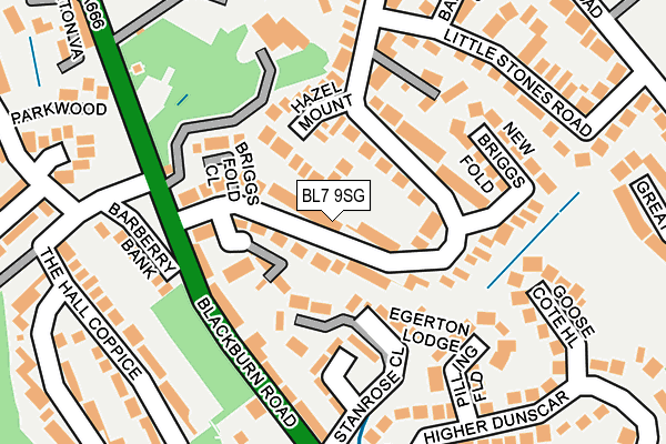 BL7 9SG map - OS OpenMap – Local (Ordnance Survey)