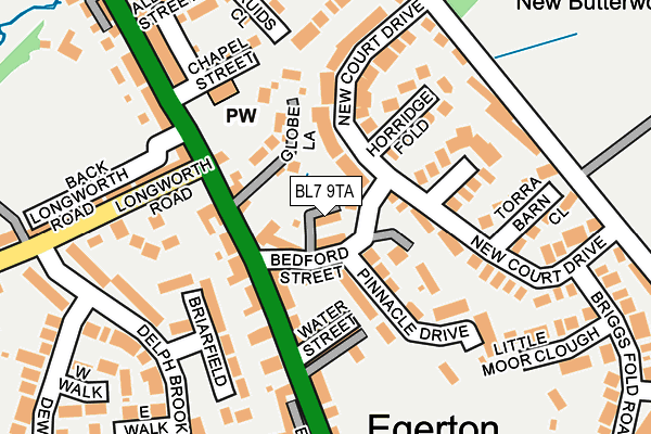 BL7 9TA map - OS OpenMap – Local (Ordnance Survey)