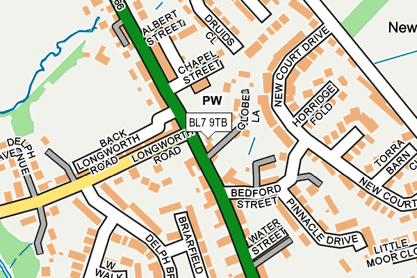 BL7 9TB map - OS OpenMap – Local (Ordnance Survey)