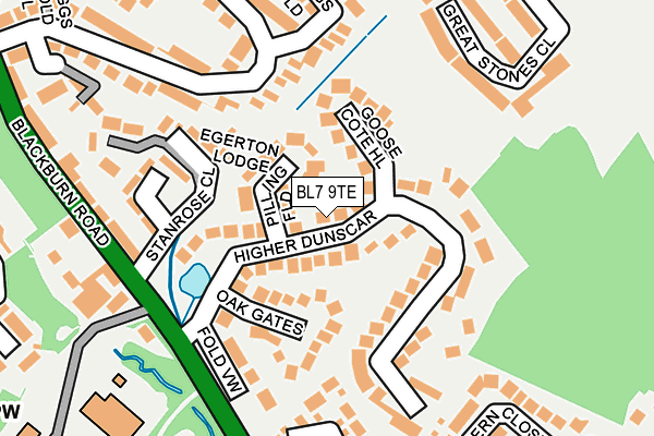 BL7 9TE map - OS OpenMap – Local (Ordnance Survey)