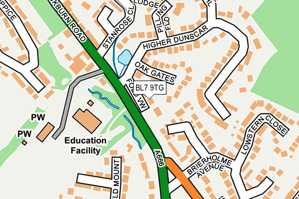 BL7 9TG map - OS OpenMap – Local (Ordnance Survey)