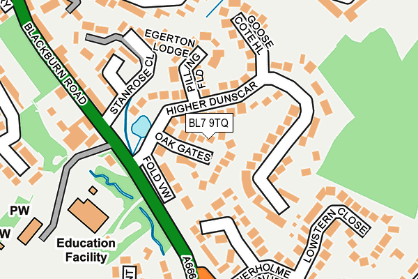 BL7 9TQ map - OS OpenMap – Local (Ordnance Survey)