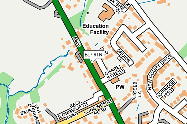 BL7 9TR map - OS OpenMap – Local (Ordnance Survey)