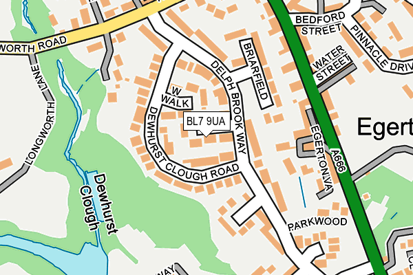 BL7 9UA map - OS OpenMap – Local (Ordnance Survey)