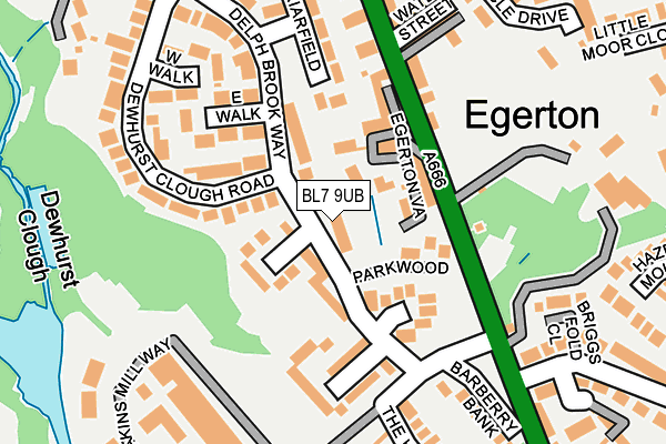 BL7 9UB map - OS OpenMap – Local (Ordnance Survey)