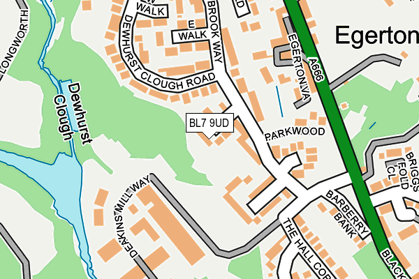 BL7 9UD map - OS OpenMap – Local (Ordnance Survey)