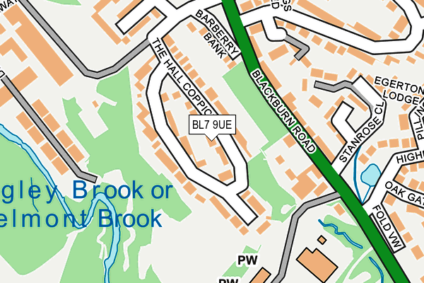 BL7 9UE map - OS OpenMap – Local (Ordnance Survey)