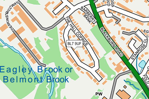 BL7 9UF map - OS OpenMap – Local (Ordnance Survey)