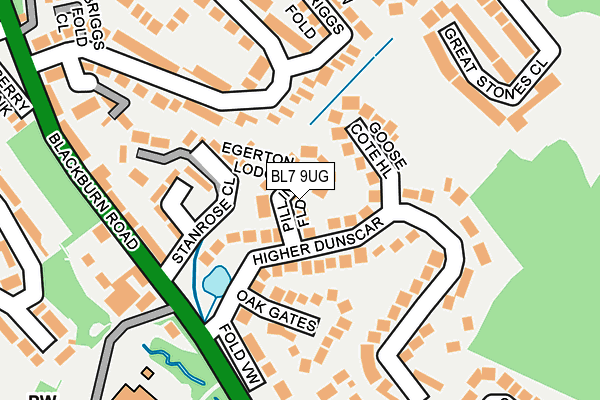 BL7 9UG map - OS OpenMap – Local (Ordnance Survey)