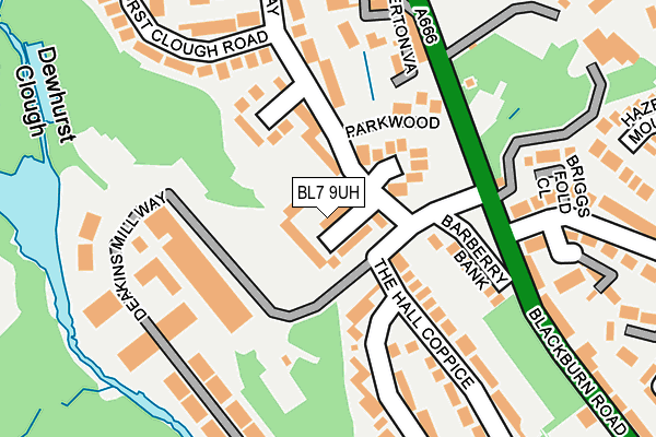 BL7 9UH map - OS OpenMap – Local (Ordnance Survey)