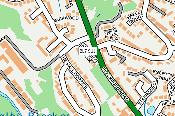 BL7 9UJ map - OS OpenMap – Local (Ordnance Survey)