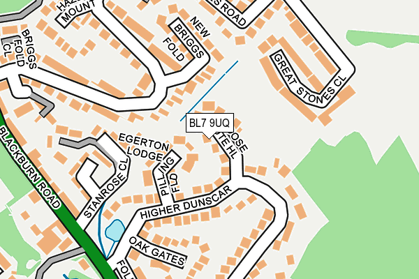 BL7 9UQ map - OS OpenMap – Local (Ordnance Survey)