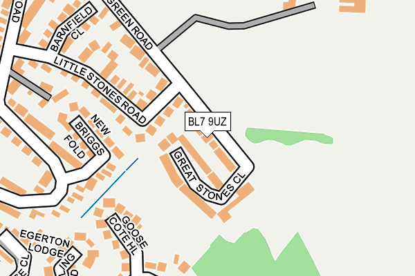 BL7 9UZ map - OS OpenMap – Local (Ordnance Survey)
