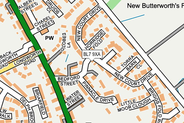 BL7 9XA map - OS OpenMap – Local (Ordnance Survey)