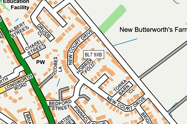 BL7 9XB map - OS OpenMap – Local (Ordnance Survey)