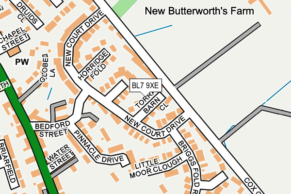 BL7 9XE map - OS OpenMap – Local (Ordnance Survey)