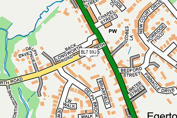 BL7 9XJ map - OS OpenMap – Local (Ordnance Survey)