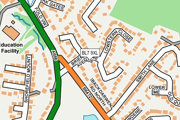 BL7 9XL map - OS OpenMap – Local (Ordnance Survey)