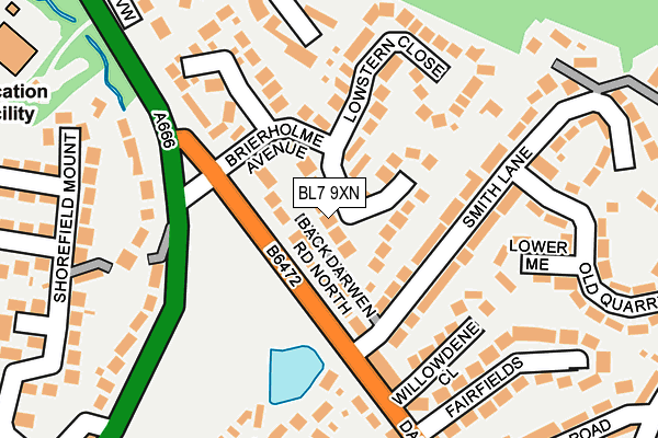 BL7 9XN map - OS OpenMap – Local (Ordnance Survey)