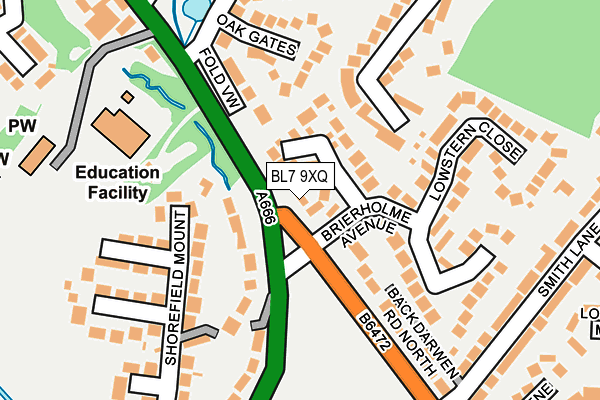 BL7 9XQ map - OS OpenMap – Local (Ordnance Survey)